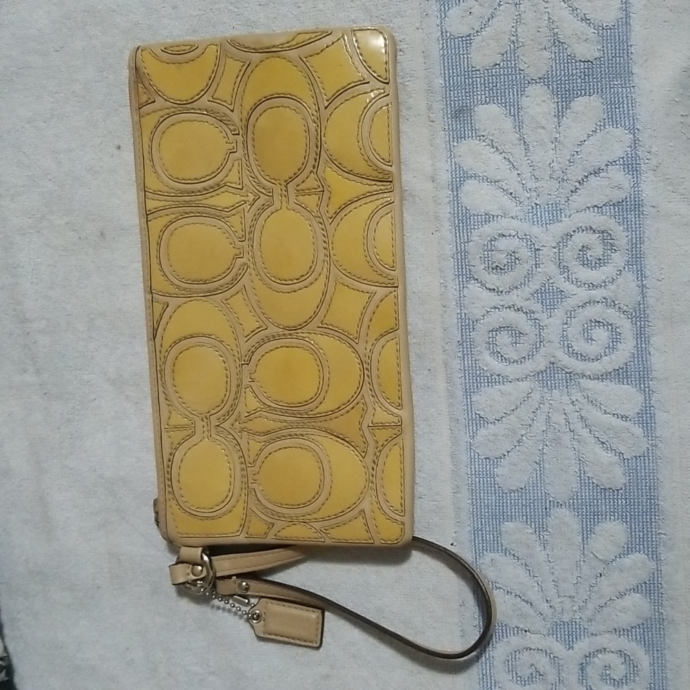 Coach Colette Signature Embossed Large Wristlet.